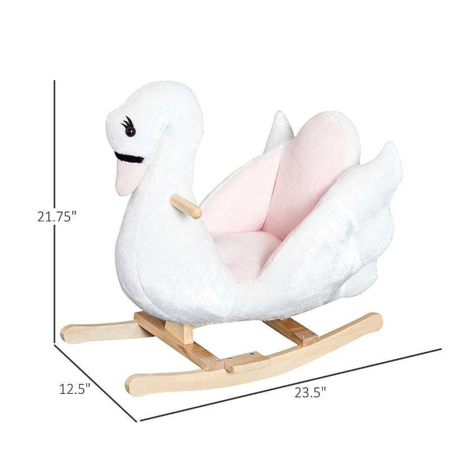 Gear dsvAOSOM | Rocking Plush Ride On Toy Swan Playtime With Lullaby Song - White