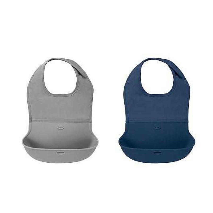 Gear opPIERRE BELVEDERE | Grey Perch Booster Seat + Bibs In Grey And Navy