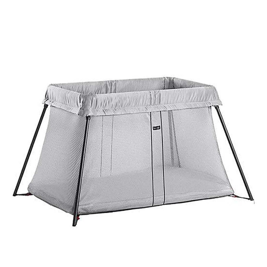 Gear opBABYBJORN | Carrier Mini - 3D Mesh, Grey + Travel Cot Light - Silver