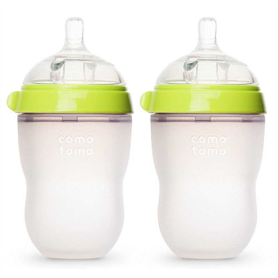 Gear lqINDIGO | Silicone Baby Bottle Pack - Green 250Ml