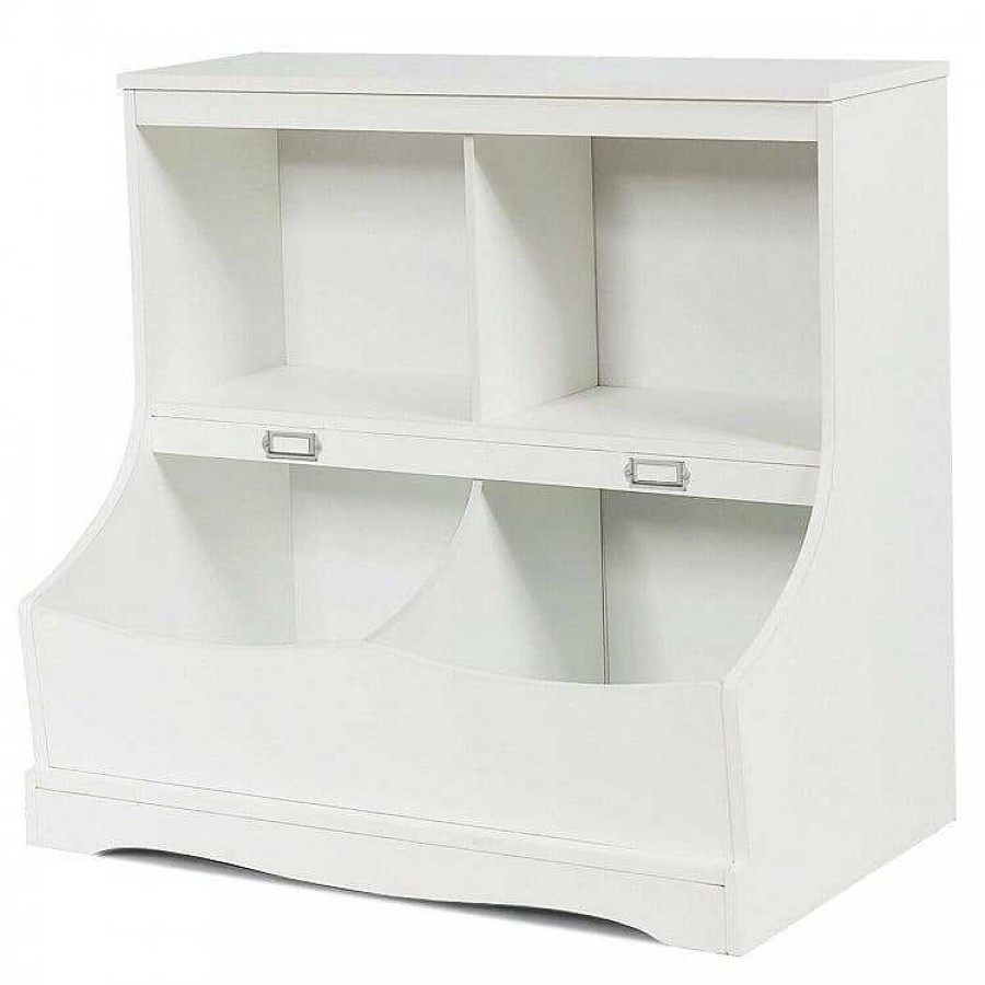 Nursery dsvCOSTWAY | Bookcase + Toy Organizer - White