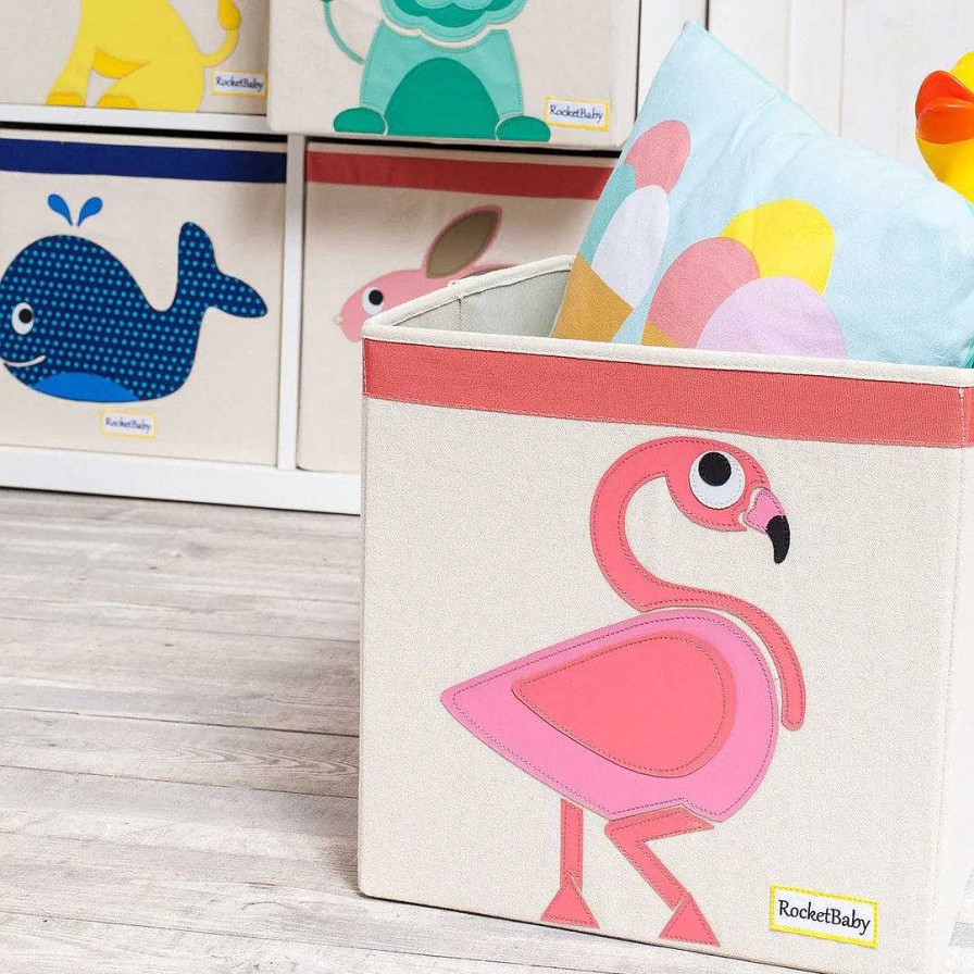 Nursery opROCKETBABY | Storage Box 2Pk- Mingo The Flamingo