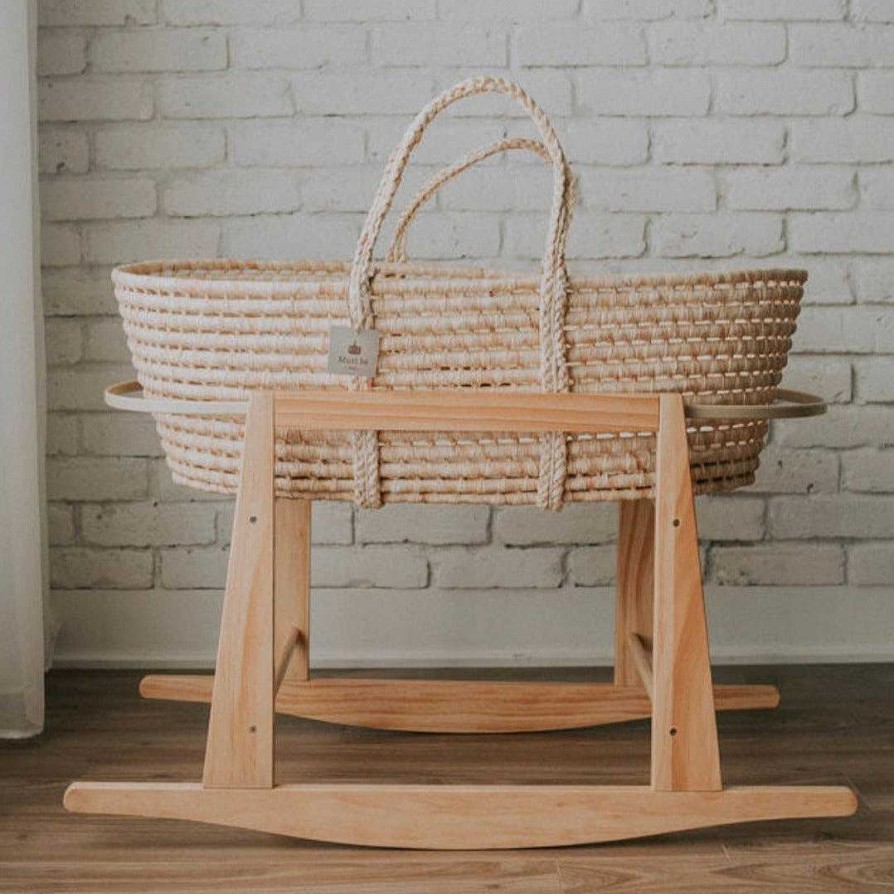 Nursery opMUST BE BABY | Moses Basket Complete - Natural Stand Included