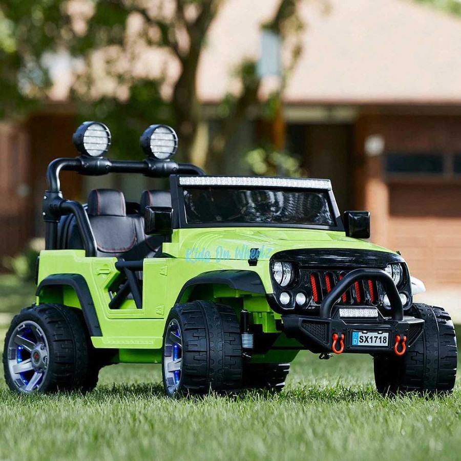 Gear dsvKIDZ ON WHEELS | Jeep Wrangler Ride On Car 12V - 2 Seater - Lime Green