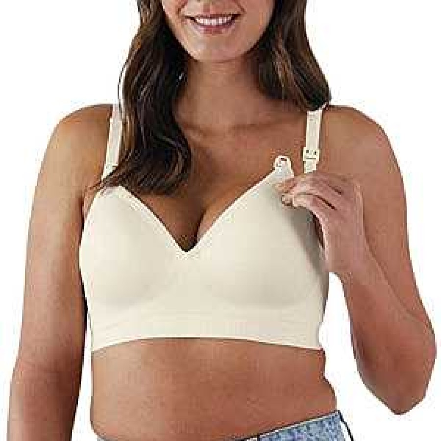 Nursery lqINDIGO | Plunge Nursing Bra, Size: Small, Natural