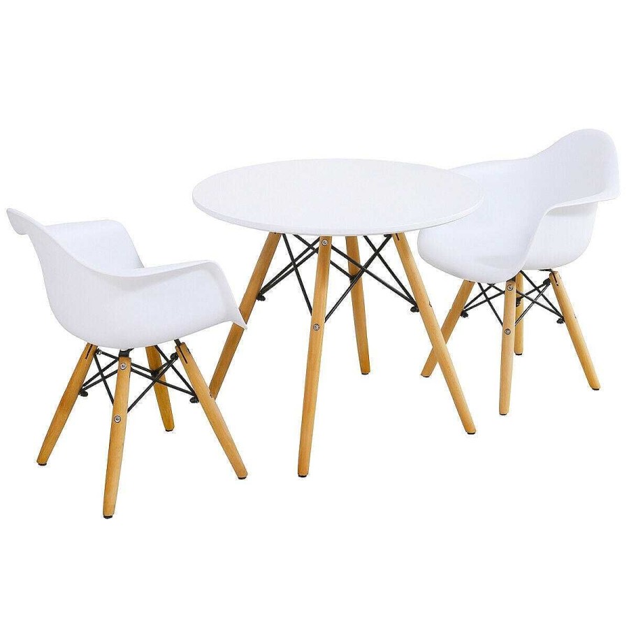 Nursery dsvCOSTWAY | Modern Round Table & Chairs Set - White