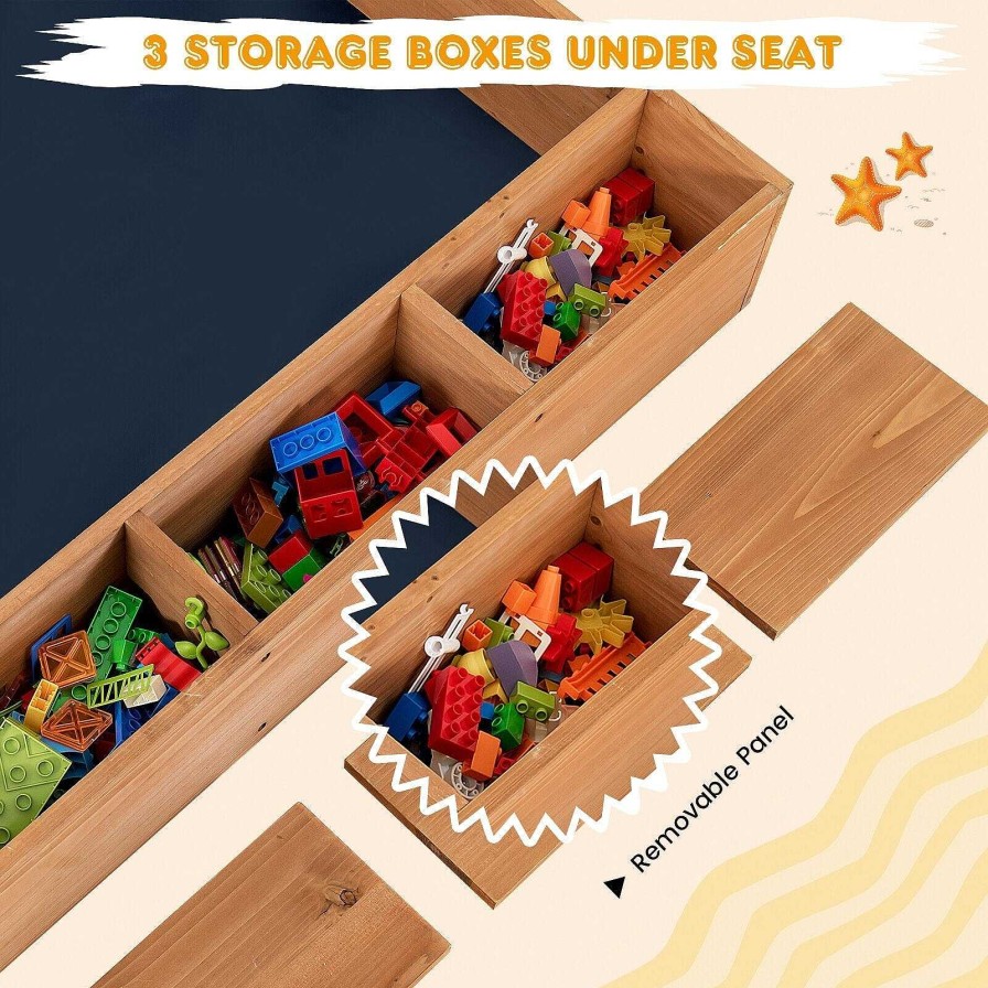 Gear dsvCOSTWAY | Kids Wooden Square Sandbox With Cover