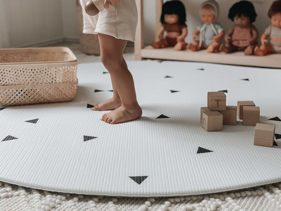 Gear cdsvLittle Bot Inc. | Little Bot Baby Play Mat (Ofie Round Mat, Zen Line + Triangle)