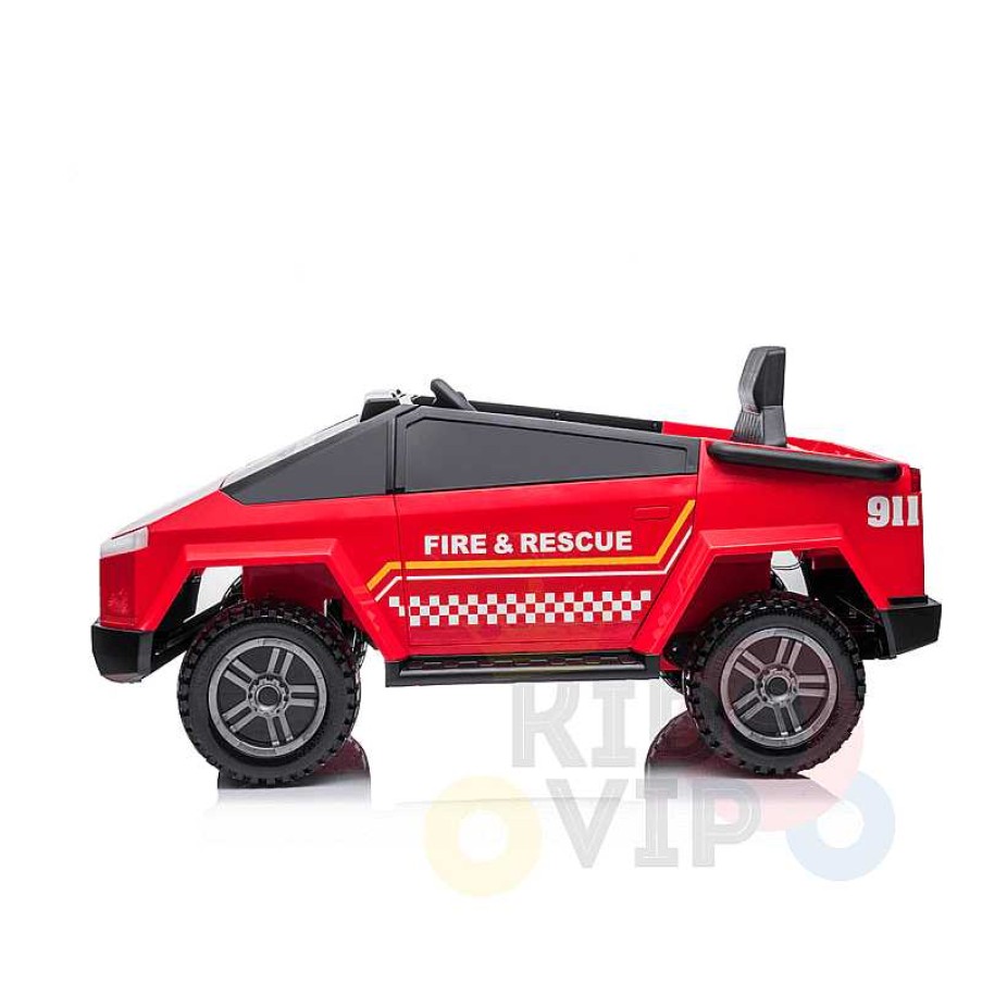 Gear cdsvKidsVIP | Futuristic Fire Officer 12V Bluetooth Edition Cybertruck With 4X4